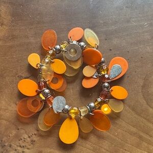 Vibrant Orange and Yellow Charm Bracelet